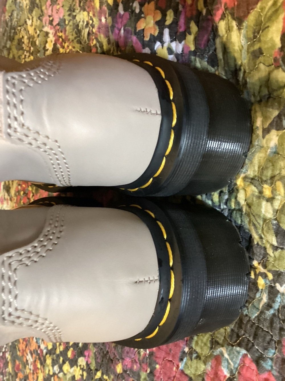EUC Dr. Martens Jetta Leather Sendal Cream Zip Combat Boots 🖤🩶🤍🩷❤️‍🔥 - Picture 6 of 12
